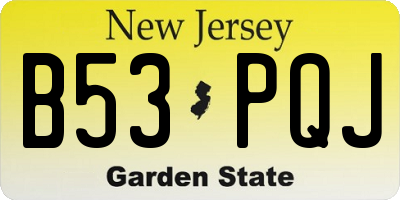 NJ license plate B53PQJ
