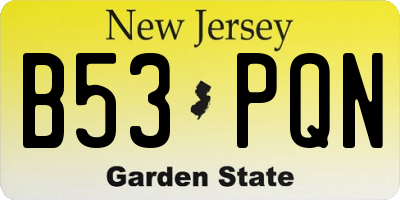 NJ license plate B53PQN