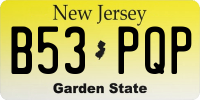 NJ license plate B53PQP