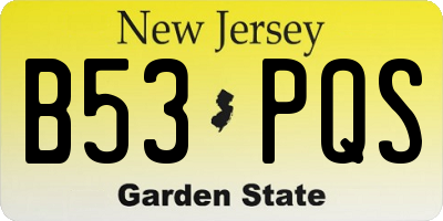 NJ license plate B53PQS