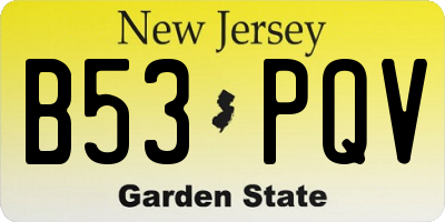 NJ license plate B53PQV