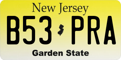 NJ license plate B53PRA