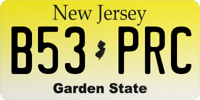 NJ license plate B53PRC