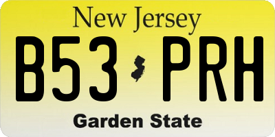 NJ license plate B53PRH