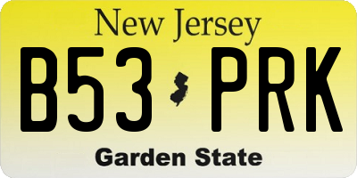 NJ license plate B53PRK