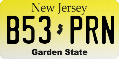 NJ license plate B53PRN