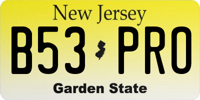 NJ license plate B53PRO