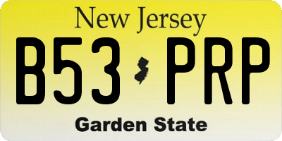 NJ license plate B53PRP