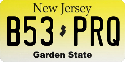 NJ license plate B53PRQ