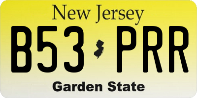 NJ license plate B53PRR