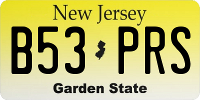 NJ license plate B53PRS
