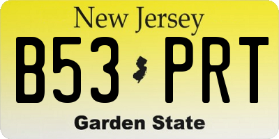NJ license plate B53PRT