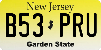 NJ license plate B53PRU