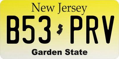 NJ license plate B53PRV