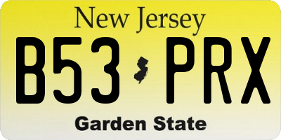 NJ license plate B53PRX