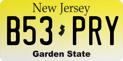 NJ license plate B53PRY