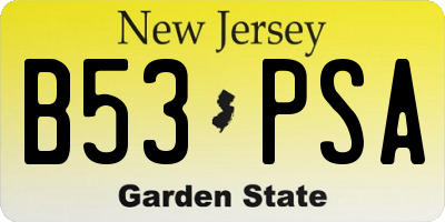 NJ license plate B53PSA