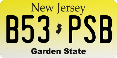 NJ license plate B53PSB