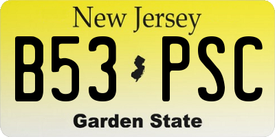 NJ license plate B53PSC