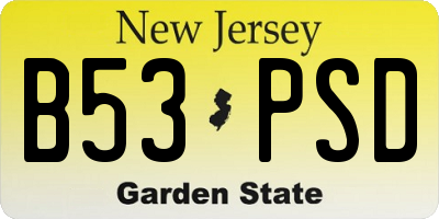 NJ license plate B53PSD