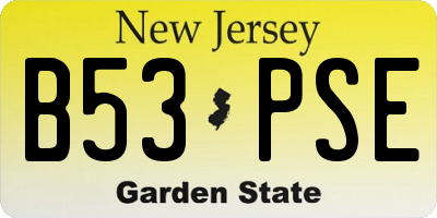 NJ license plate B53PSE