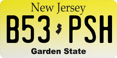 NJ license plate B53PSH