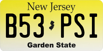 NJ license plate B53PSI
