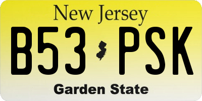 NJ license plate B53PSK
