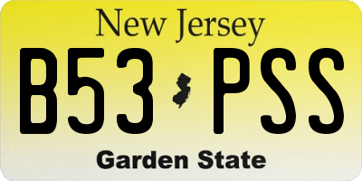 NJ license plate B53PSS