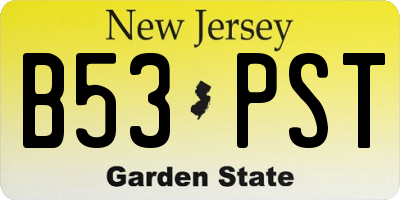 NJ license plate B53PST