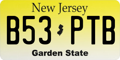 NJ license plate B53PTB