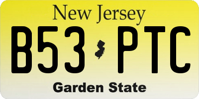 NJ license plate B53PTC
