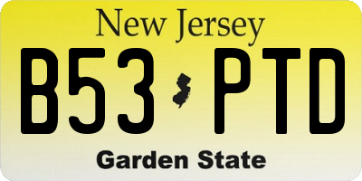 NJ license plate B53PTD