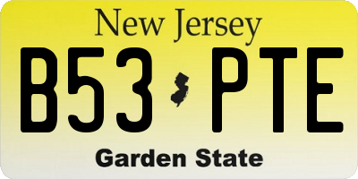 NJ license plate B53PTE