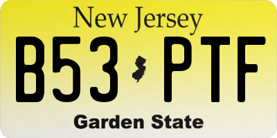 NJ license plate B53PTF
