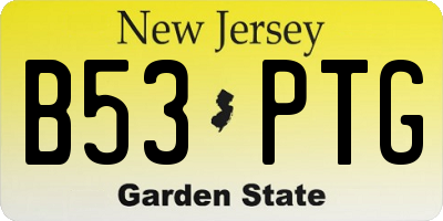 NJ license plate B53PTG
