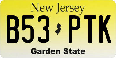 NJ license plate B53PTK