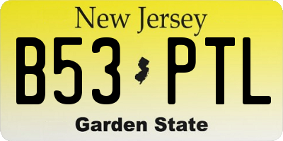 NJ license plate B53PTL