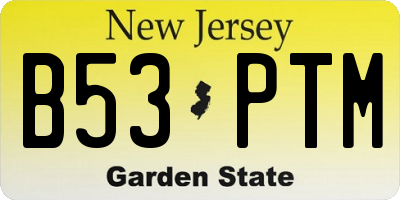 NJ license plate B53PTM