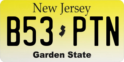NJ license plate B53PTN