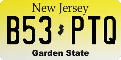 NJ license plate B53PTQ