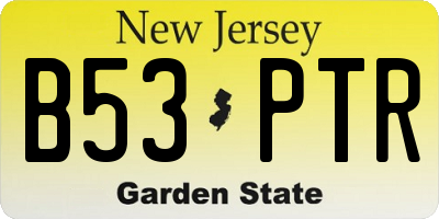 NJ license plate B53PTR