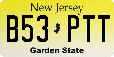 NJ license plate B53PTT