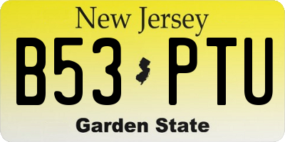NJ license plate B53PTU