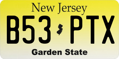 NJ license plate B53PTX
