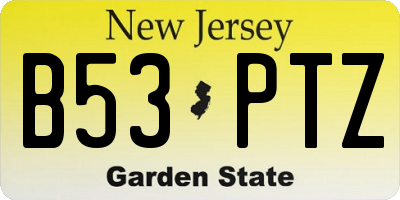 NJ license plate B53PTZ