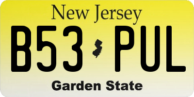 NJ license plate B53PUL
