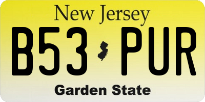 NJ license plate B53PUR