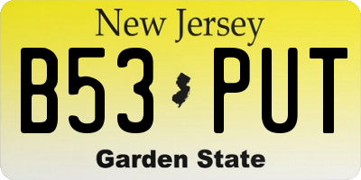 NJ license plate B53PUT