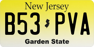 NJ license plate B53PVA